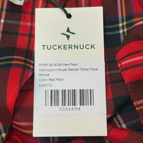 Tuckernuck NWT Royal Stewart Tartan Faye blouse women’s size XXL - Picture 6 of 8